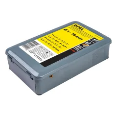 Zestaw wierteł do metalu 1.0-10.0 mm, metalowe pudełko, 19 szt.