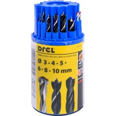 Zestaw wierteł do metalu, drewna, cegły 3.0-10.0 mm, 18 szt.