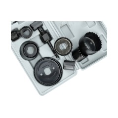Zestaw otwornic do drewna 19-64 mm, adapter z wiertłem prowadzącym, 11 szt.