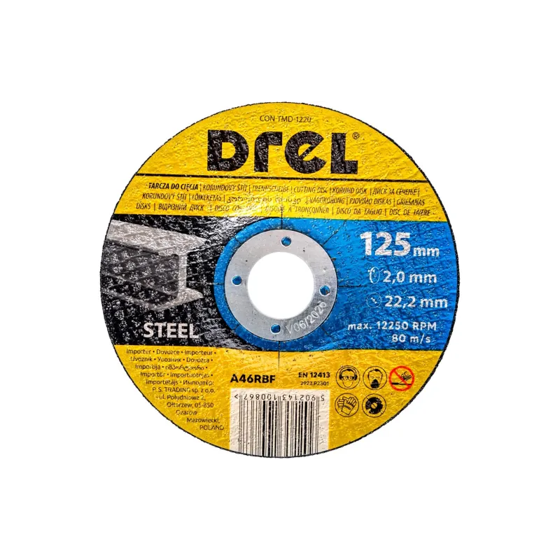 Tarcza korundowa 125 x 2.0 x 22.2 mm, do metalu, wypukła