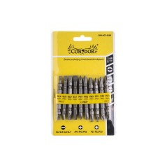 Zestaw końcówek wkrętakowych dwustronnych 65 mm, CrV, 10 szt.