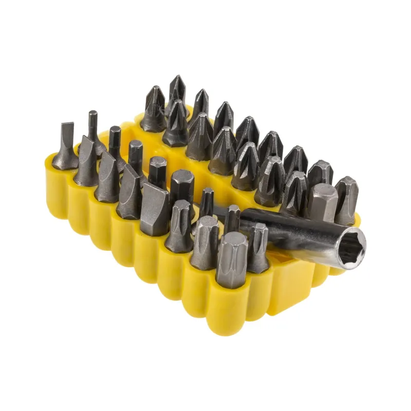 Zestaw końcówek wkrętakowych z uchwytem magnetycznym CrV, 33 szt.