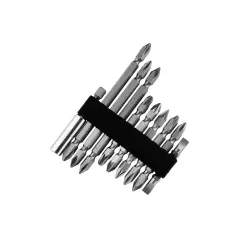 Zestaw końcówek wkrętakowych z uchwytem magnetycznym 50-100 mm, CrV, 10 szt.
