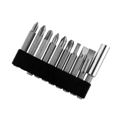 Zestaw końcówek wkrętakowych z uchwytem magnetycznym 50 mm, CrV, 10 szt.