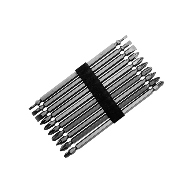 Zestaw końcówek wkrętakowych dwustronnych 150 mm, CrV, 10 szt. Zestaw końcówek wkrętakowych dwustronnych 150 mm, CrV, 10 szt.