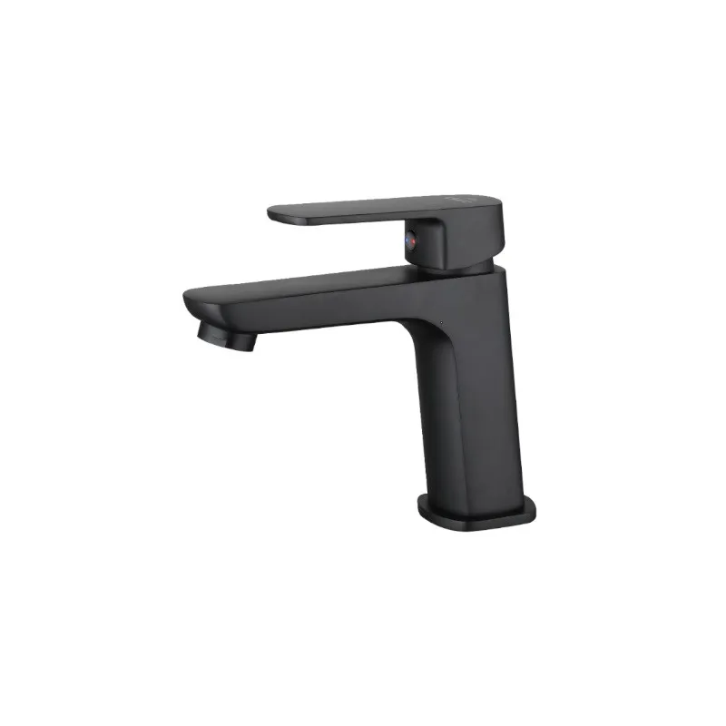 Czarna bateria umywalkowa Duro Seria Ombra bez korka automatycznego