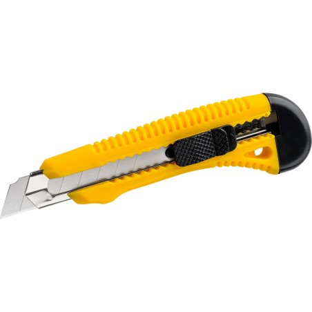 Nóż z ostrzem łamanym 18 mm, plastikowy korpus, metalowa prowadnica