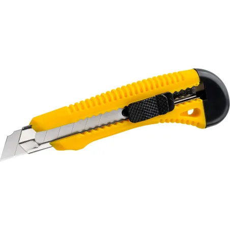 Nóż z ostrzem łamanym 18 mm, plastikowy korpus, metalowa prowadnica