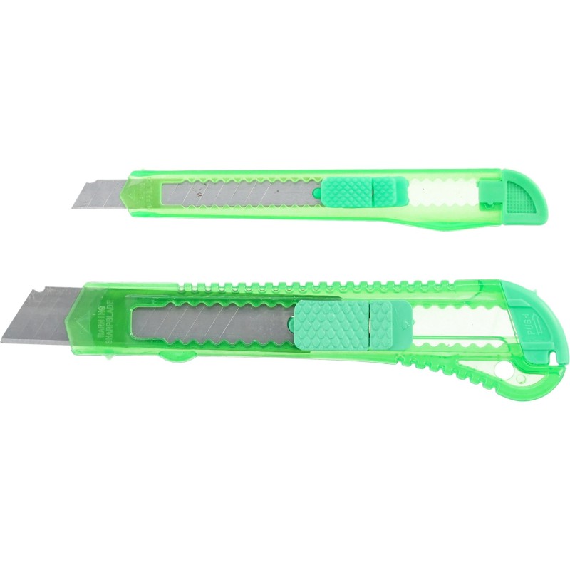 Zestaw noży z ostrzem łamanym 18 mm, 9 mm, plastikowy korpus, 2 szt. Zestaw noży z ostrzem łamanym 18 mm, 9 mm, plastikowy korpus, 2 szt.