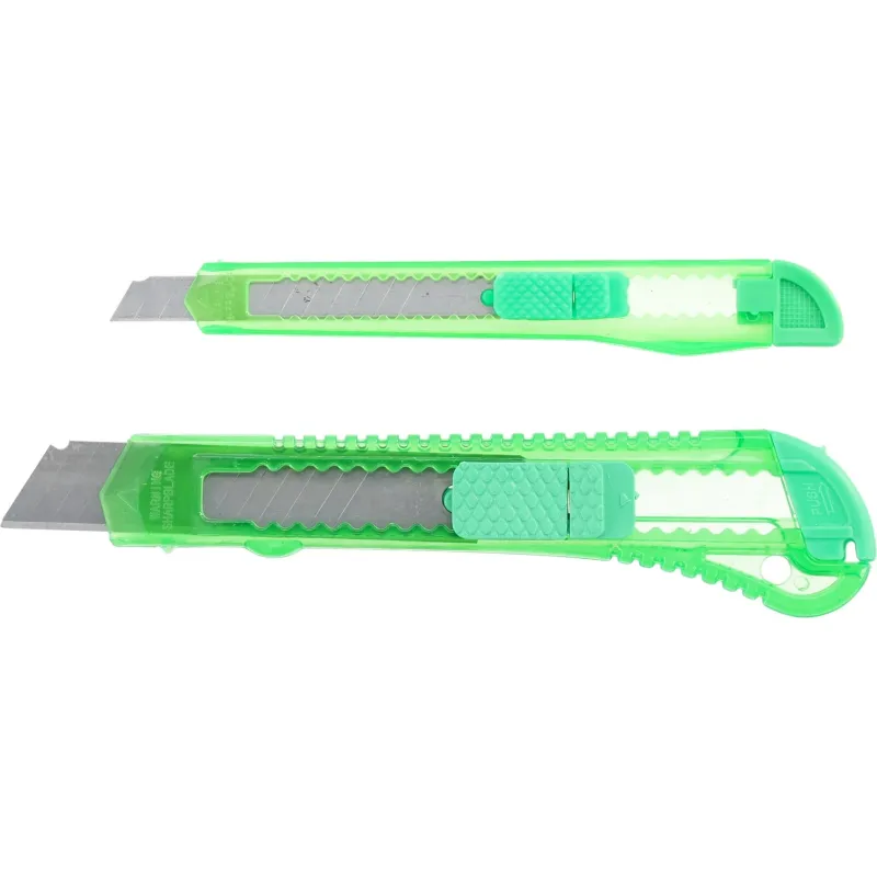 Zestaw noży z ostrzem łamanym 18 mm, 9 mm, plastikowy korpus, 2 szt.