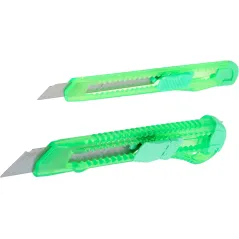 Zestaw noży z ostrzem łamanym 18 mm, 9 mm, plastikowy korpus, 2 szt.