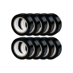 Taśmy izolacyjne 0.13 x 19 mm, 10 m, czarne, 10 szt.