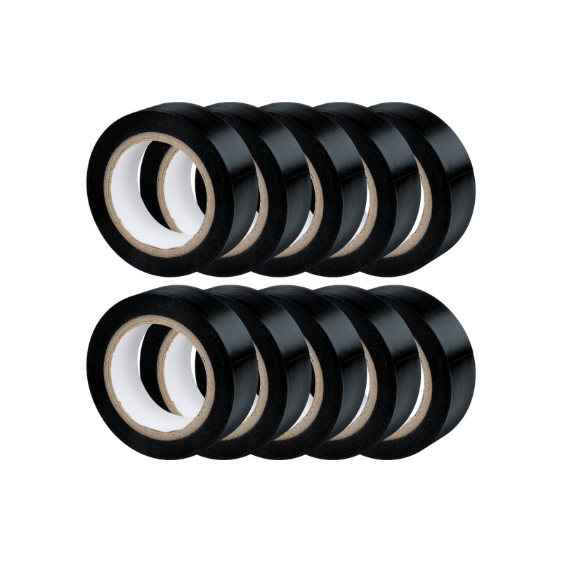 Taśmy izolacyjne 0.13 x 19 mm, 10 m, czarne, 10 szt.