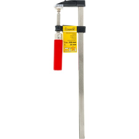 Ścisk stolarski 50 x 300 mm, typ F, drewniany uchwyt, FSC 100%, certyfikat NC-COC-062817