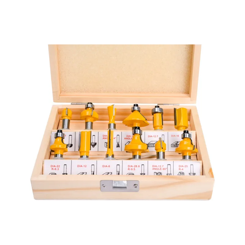 Zestaw frezów stolarskich szybkotnących, trzpień 8mm, 12 szt.