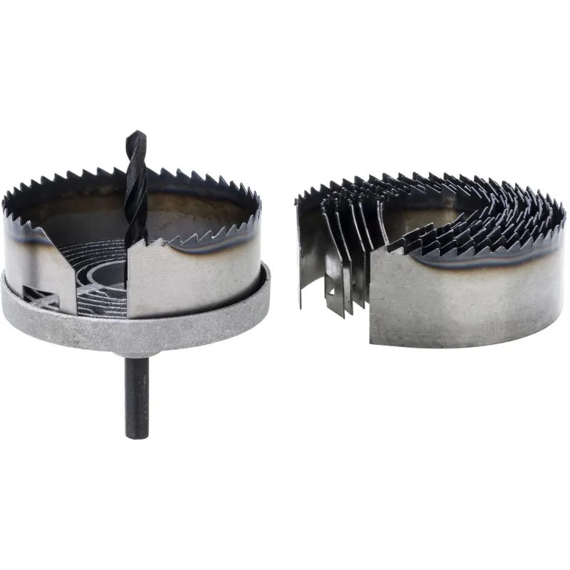 Zestaw otwornic do drewna 26-63 mm, wysokość 25 mm, zęby hartowane, 7 szt.