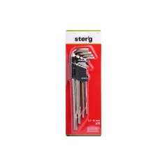 Zestaw kluczy sześciokątnych 1.5-10 mm, bardzo długie, 9 szt.