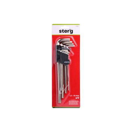 Zestaw kluczy sześciokątnych 1.5-10 mm, bardzo długie, 9 szt.