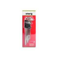 Zestaw kluczy sześciokątnych z końcówką kulistą, 1.5-10 mm, bardzo długie, 9 szt.