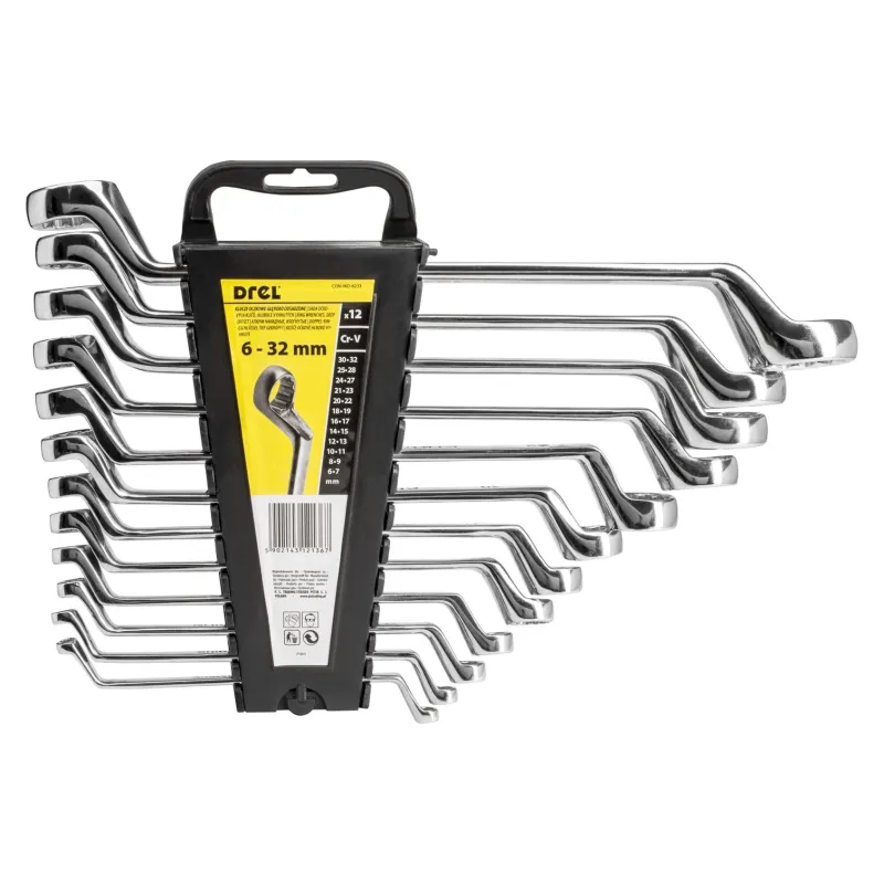 Zestawy kluczy oczkowych odgiętych 6-32 mm, 12 szt. Zestawy kluczy oczkowych odgiętych 6-32 mm, 12 szt.