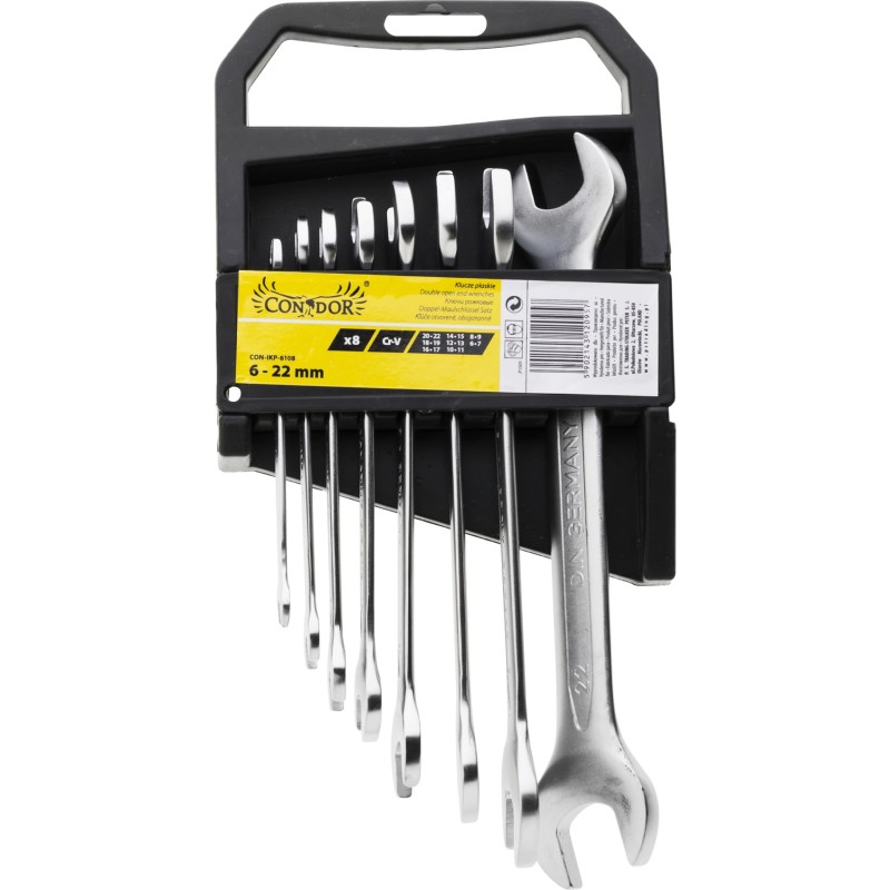 Zestaw kluczy płaskich 6-22 mm, 8 szt. Zestaw kluczy płaskich 6-22 mm, 8 szt.
