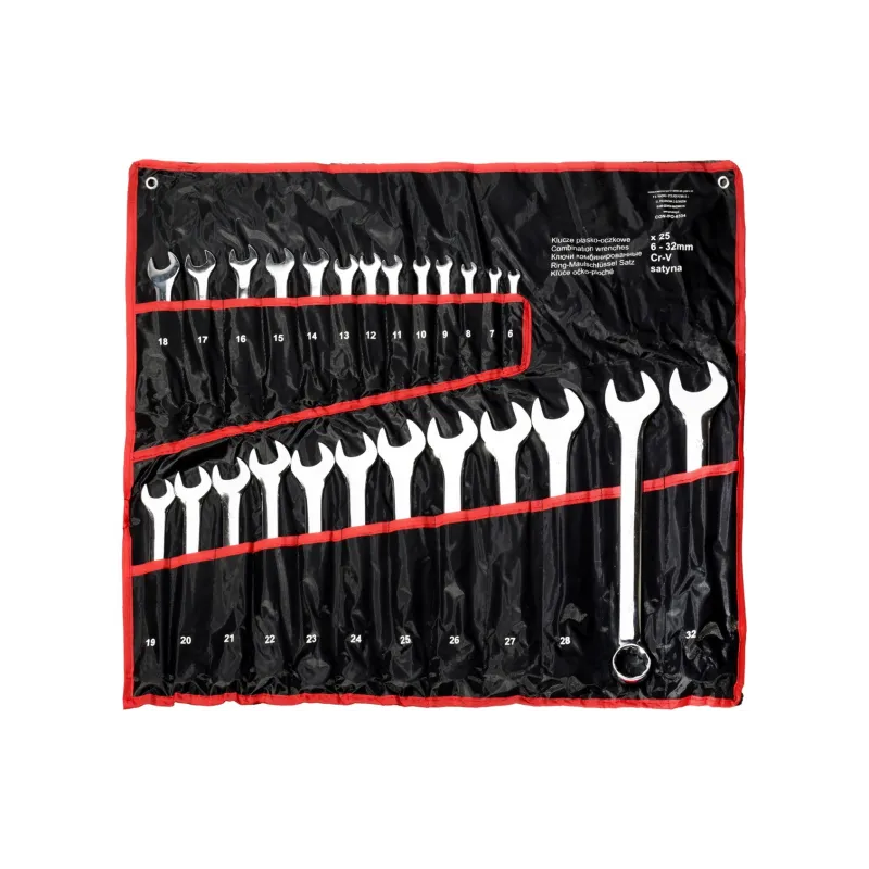 Zestaw kluczy płasko-oczkowych 6-32 mm, 25 szt.