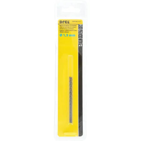 Wiertła do metalu 1.5 x 45.0 x 70.0 mm, przedłużane, szlifowane, 3 szt.