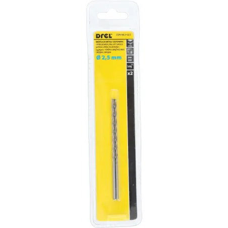 Wiertła do metalu 2.5 x 62.0 x 95.0 mm, przedłużane, szlifowane, 2 szt.