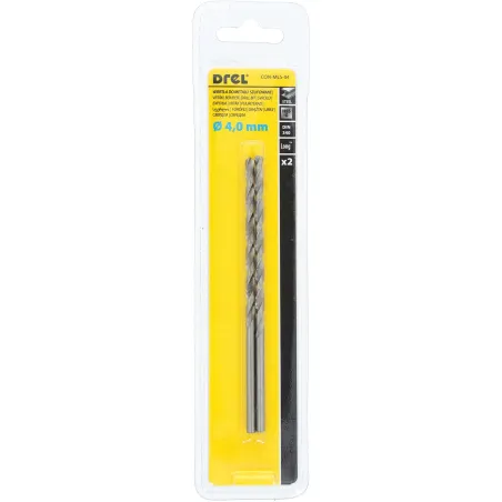 Wiertła do metalu 4.0 x 78.0 x 119.0 mm, przedłużane, szlifowane, 2 szt.