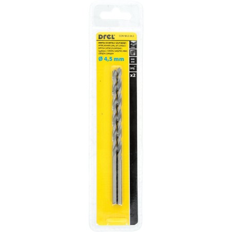 Wiertła do metalu 4.5 x 78.0 x 119.0 mm, przedłużane, szlifowane, 2 szt.