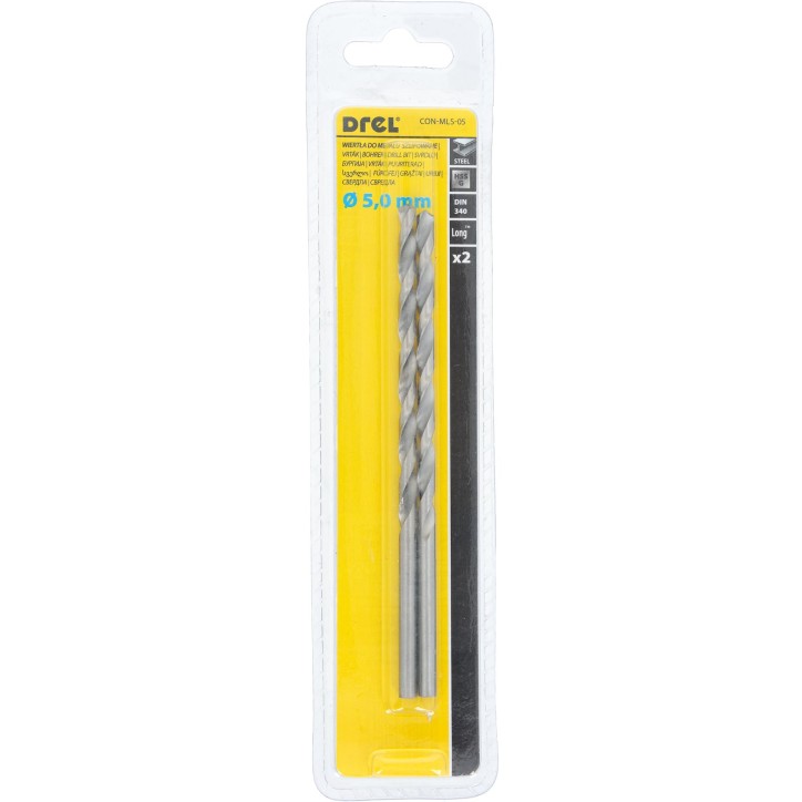 Wiertła do metalu 5.0 x 87.0 x 132.0 mm, przedłużane, szlifowane, 2 szt.