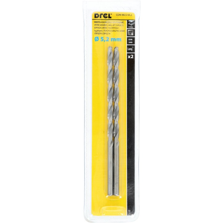 Wiertła do metalu 5.2 x 87.0 x 132.0 mm, przedłużane, szlifowane, 2 szt.