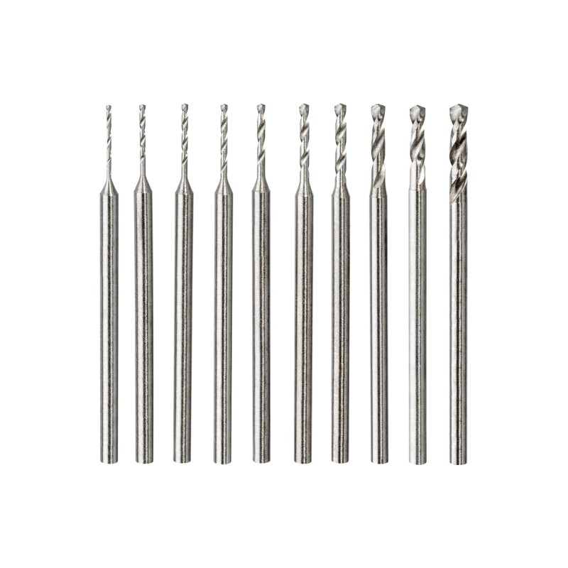 Zestaw wierteł do miniszlifierki 0.6-2.3 mm, 10 szt.