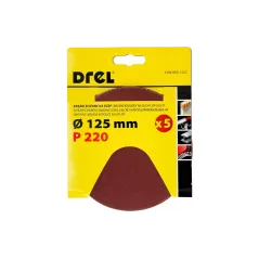 Krążki ścierne 125 mm, P220, na rzep, 5 szt.