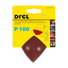 Papiery ścierne delta na rzep 93 x 93 mm, P100, 5 szt.