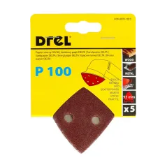 Papiery ścierne delta na rzep 93 x 93 mm, P100, 5 szt.