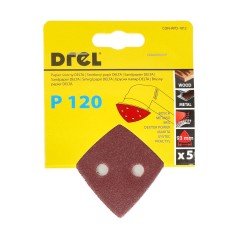 Papiery ścierne delta na rzep 93 x 93 mm, P120, 5 szt.