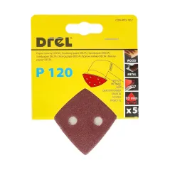 Papiery ścierne delta na rzep 93 x 93 mm, P120, 5 szt.