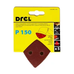 Papiery ścierne delta na rzep 93 x 93 mm, P150, 5 szt.
