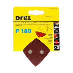 Papiery ścierne delta na rzep 93 x 93 mm, P180, 5 szt.