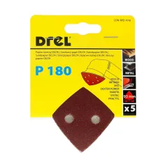 Papiery ścierne delta na rzep 93 x 93 mm, P180, 5 szt.