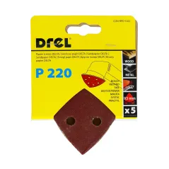 Papiery ścierne delta na rzep 93 x 93 mm, P220, 5 szt.