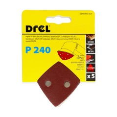 Papiery ścierne delta na rzep 93 x 93 mm, P240, 5 szt.
