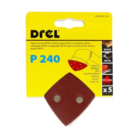 Papiery ścierne delta na rzep 93 x 93 mm, P240, 5 szt.