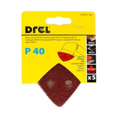 Papiery ścierne delta na rzep 93 x 93 mm, P40, 5 szt.