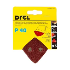 Papiery ścierne delta na rzep 93 x 93 mm, P40, 5 szt.