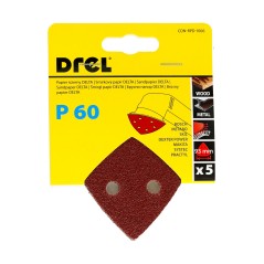 Papiery ścierne delta na rzep 93 x 93 mm, P60, 5 szt.