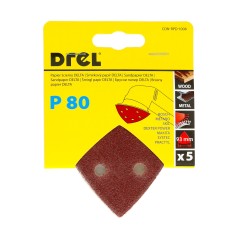 Papiery ścierne delta na rzep 93 x 93 mm, P80, 5 szt.