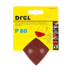 Papiery ścierne delta na rzep 93 x 93 mm, P80, 5 szt.