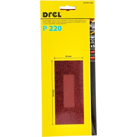 Papiery ścierne 93 x 230 mm, P220, 5 szt.